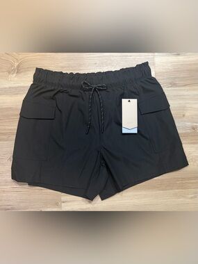 Women's Avia Paperbag Cargo Shorts In Black Soot